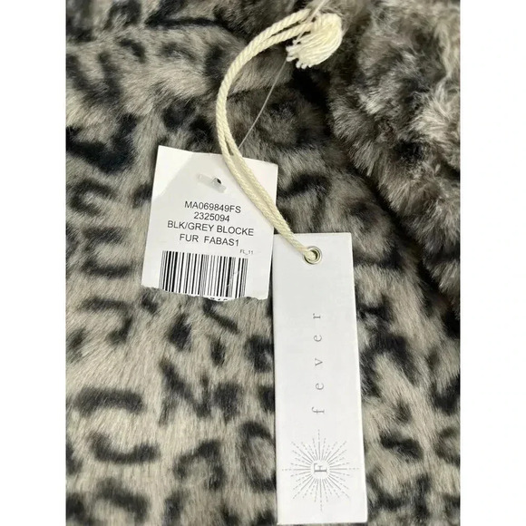 Fever colorblock Leopard Faux Fur Coat size M NWT - Picture 12 of 12